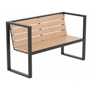 Уличная скамейка со спинкой «Квадрат» (14.6.1000)