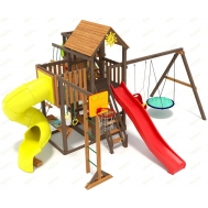 Детская площадка IgraGrad Панда Фани с балконом (две трубы)