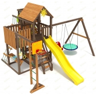 Детская площадка IgraGrad Панда Фани с балконом мод.1 и трубой 2.1м