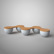 Скамья бетонная ПЯТЬ СФЕР С-65