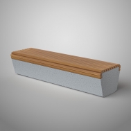 Скамейка деревянная с бетонным основанием С-68