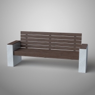 Скамья парковая бетонная С-52