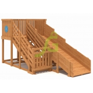 Зимняя деревянная горка Snow Fox, скат 4 м