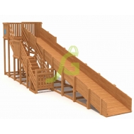 Зимняя деревянная горка Snow Fox, скат 10 м