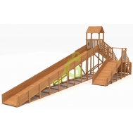 Зимняя деревянная горка Snow Fox 12 м с двумя скатами