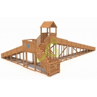 Зимняя деревянная горка IgraGrad Snow Fox 12 м с двумя скатами мод.2