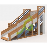 Зимняя деревянная горка Snow Fox, скат 4 м, мод.3, фото 1