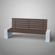 Скамья парковая бетонная ЭРАКЛЕЯ со спинкой С-51