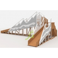 Зимняя деревянная горка "IgraGrad Snow Fox 12 м" с двумя скатами мод.5