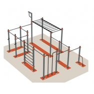 W-1.2 Островной модуль турников с брусьями мобильный, фото 1