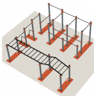 W-1.1. Большой каскад турников с рукоходом мобильный, фото 1