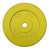 Диск обрезиненный &quot;ProfiGym&quot; d 26 мм жёлтый 15,0 кг, фото 1