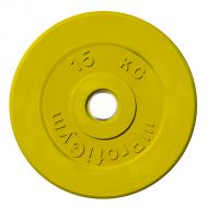 Диск обрезиненный &quot;ProfiGym&quot; d 51 мм жёлтый 15,0 кг, фото 1