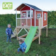 Игровой дом с горкой 550 крaсный, фото 1