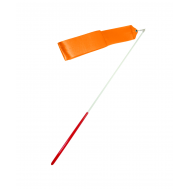 Лента для художественной гимнастики RGR-201, 6 м, с палочкой, оранжевая, фото 1