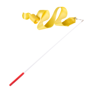 Лента для художественной гимнастики AGR-201 4м, с палочкой 46 см, желтый, фото 1