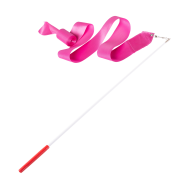 Лента для художественной гимнастики AGR-201 6м, с палочкой 56 см, розовый, фото 1
