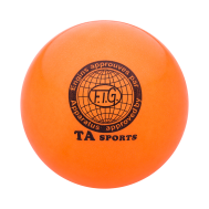 Мяч для художественной гимнастики RGB-102, 19 см, оранжевый, с блестками, фото 1