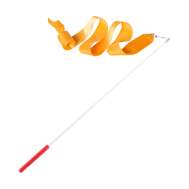 Лента для художественной гимнастики AGR-201 4м, с палочкой 46 см, оранжевый, фото 1