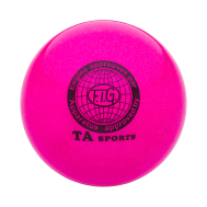 Мяч для художественной гимнастики RGB-102, 19 см, розовый, с блестками, фото 1