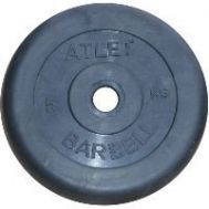 Диск обрезиненный d 31 мм черный 5 кг Atlet, фото 1