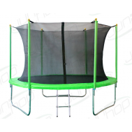Батут JUNHOP 10’. Комплект с защитной сетью и лестницей. Зеленый, фото 1