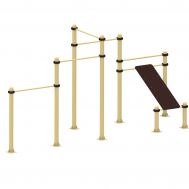 Каскад разноуровневых турников, с лавочкой для пресса  Air-Gym YSK50, фото 1