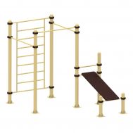 Шведская стенка, три турника и скамья для пресса Air-Gym YSK57, фото 1