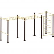 Рукоход двухуровневый с лестницей и двумя турниками Air-Gym YSK74, фото 1