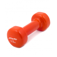 Гантель виниловая STARFIT DB-101 1,5 кг, оранжевая (1 шт.) 1/12, фото 1