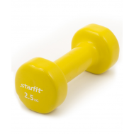 Гантель виниловая STARFIT DB-101 2,5 кг, желтая (1 шт.) 1/8, фото 1