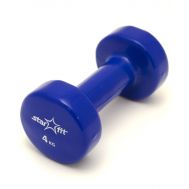 Гантель виниловая STARFIT DB-101 4 кг, темно-синяя (1 шт.) 1/4, фото 1