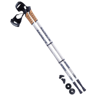 Палки для скандинавской ходьбы Rainbow, 77-135 см, 2-секционные, серый/белый, фото 1