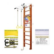 Шведская стенка Kampfer Helena Wall Basketball Shield (№4 Вишневый Стандарт белый турник), фото 1