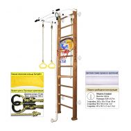 Шведская стенка Kampfer Helena Wall Basketball Shield (№2 Ореховый Стандарт белый турник), фото 1