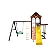 Спортивно-игровой комплекс Kampfer Great Castle (№1 Натуральный горка красная и зеленое гнездо), фото 1