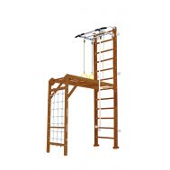 Шведская стенка Kampfer Union Wall (№2 Ореховый Высота 3 м белый турник), фото 1