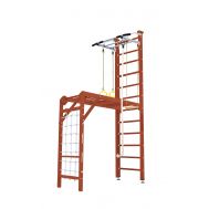 Шведская стенка Kampfer Union Ceiling (№4 Вишневый Высота 3 м белый турник), фото 1