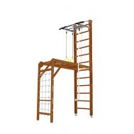 Шведская стенка Kampfer Union Ceiling (№2 Ореховый Высота 3 м белый антик турник), фото 1