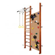 Шведская стенка Kampfer Jungle Wall Girl (№4 Вишневый Высота 3 м белый антик турник), фото 1