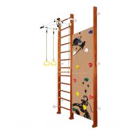 Шведская стенка Kampfer Jungle Wall Girl (№4 Вишневый Высота 3 м белый турник), фото 1