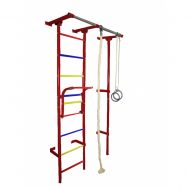 Спортивный комплекс Крепыш Пристенный (Бордовый/ПВХ/Только желтые), фото 1