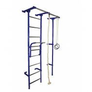 Спортивный комплекс Крепыш Пристенный (Синий/Металл/Хром), фото 1