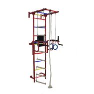 Спортивный комплекс ПВХ ДСК &quot;Крепыш плюс &quot; пристенный с брусьями бордовый, фото 1