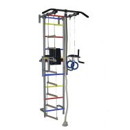 Спортивный комплекс ПВХ ДСК &quot;Крепыш плюс &quot; пристенный с брусьями - 1 серый, фото 1