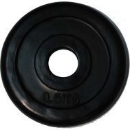 Диск для штанги черный обрезиненный D-26, 0,5 кг, фото 1