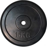 Диск для штанги черный обрезиненный D-26, 15 кг, фото 1