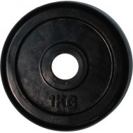Диск для штанги черный обрезиненный D-26, 1 кг, фото 1