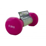 Гантель виниловая Atemi, чугун, 0,5 кг, фото 1