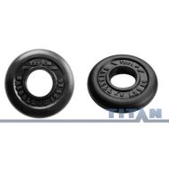 Диск для грифа Титан, обрезиненный черный, 51 мм, 1,25 кг, фото 1